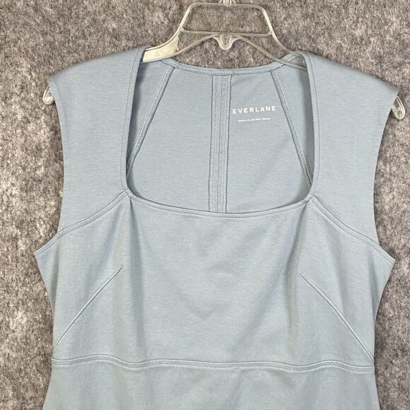Everlane Dress Womens Large Light Blue The 90s Mini Short Sleeveless Cotton - Picture 3 of 13